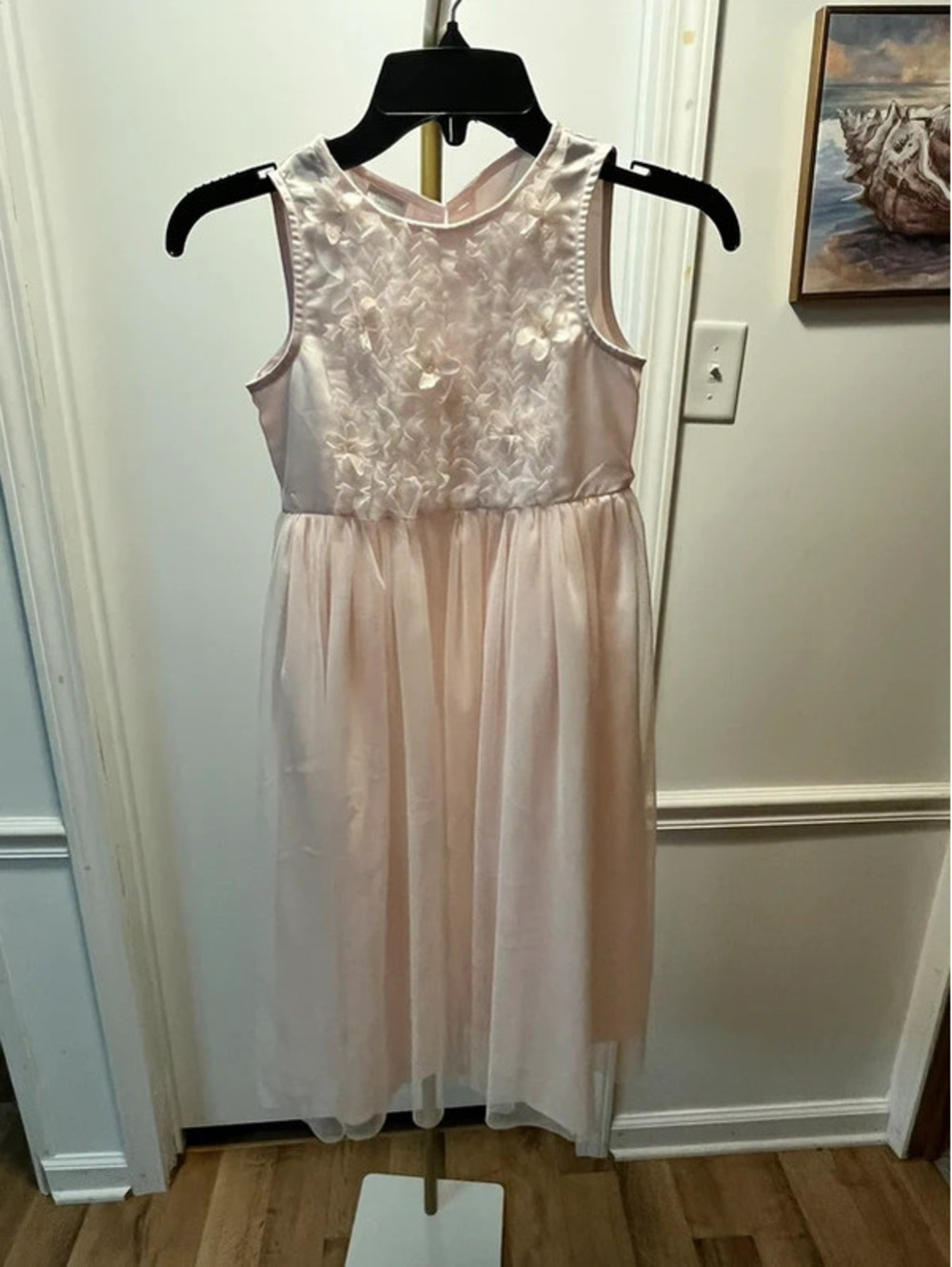 Perfectly dressed girls sz 7. Light peachy-pink flower girl or church dress